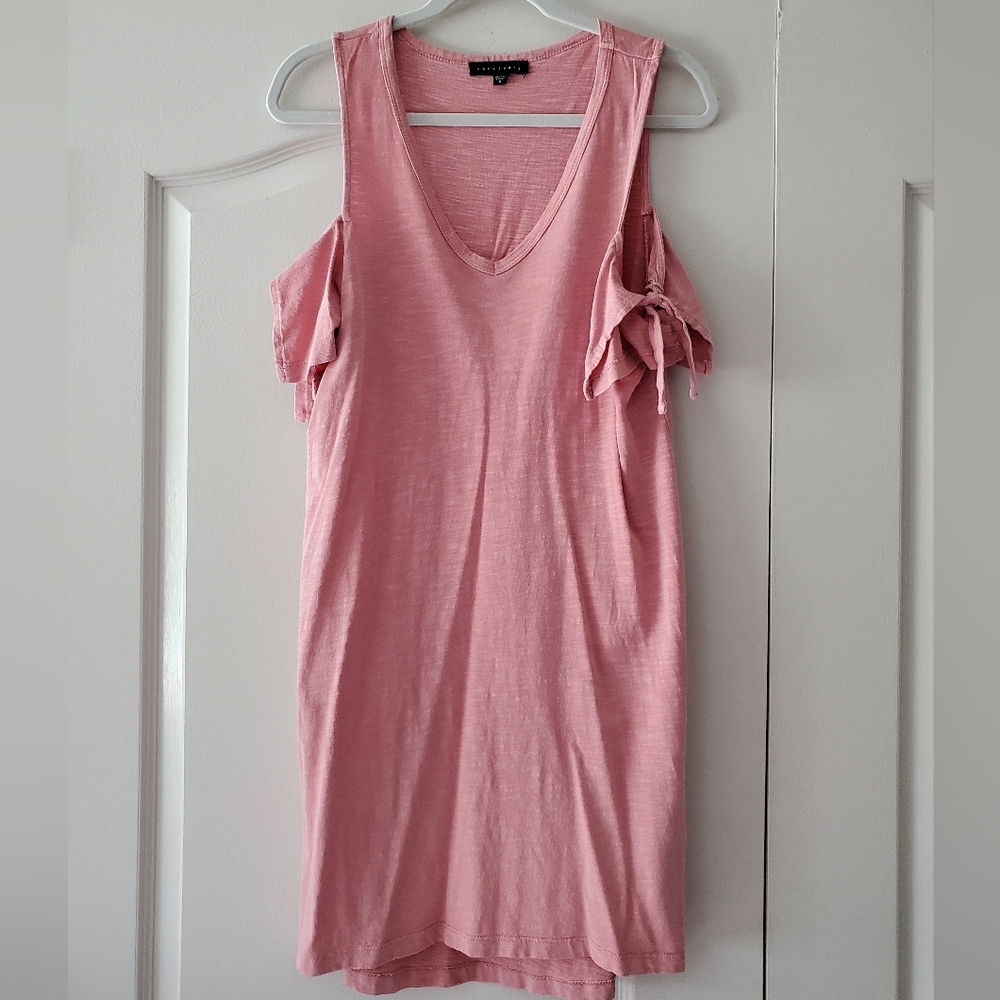 Women's Cold Shoulder Pink Sundress